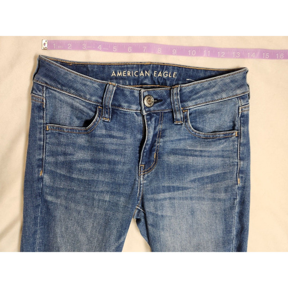 Sz 2 American Eagle Jeans Medium Wash Jegging Womens Size Two Regular - Picture 3 of 11